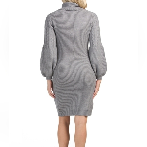 Nanette Lepore Cowl Neck Sweater Dress Gray Size M - Picture 2 of 14